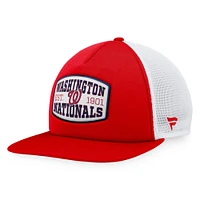 Casquette Snapback de camionneur avec patch en mousse sur le devant en mousse Fanatics pour hommes, rouge des Nationals de Washington