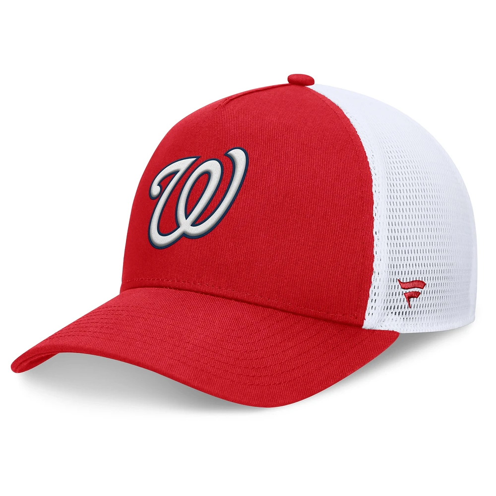 Casquette réglable rouge Fanatics Washington Nationals Fundamental A-Frame pour hommes