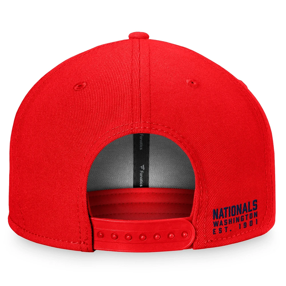 Casquette Snapback Fundamental Shadow Fanatics rouge Washington Nationals pour hommes