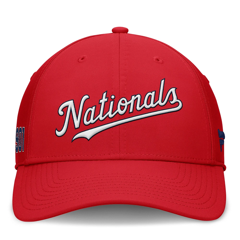 Casquette Fanatics pour homme, rouge, avec logo Flex des Nationals de Washington