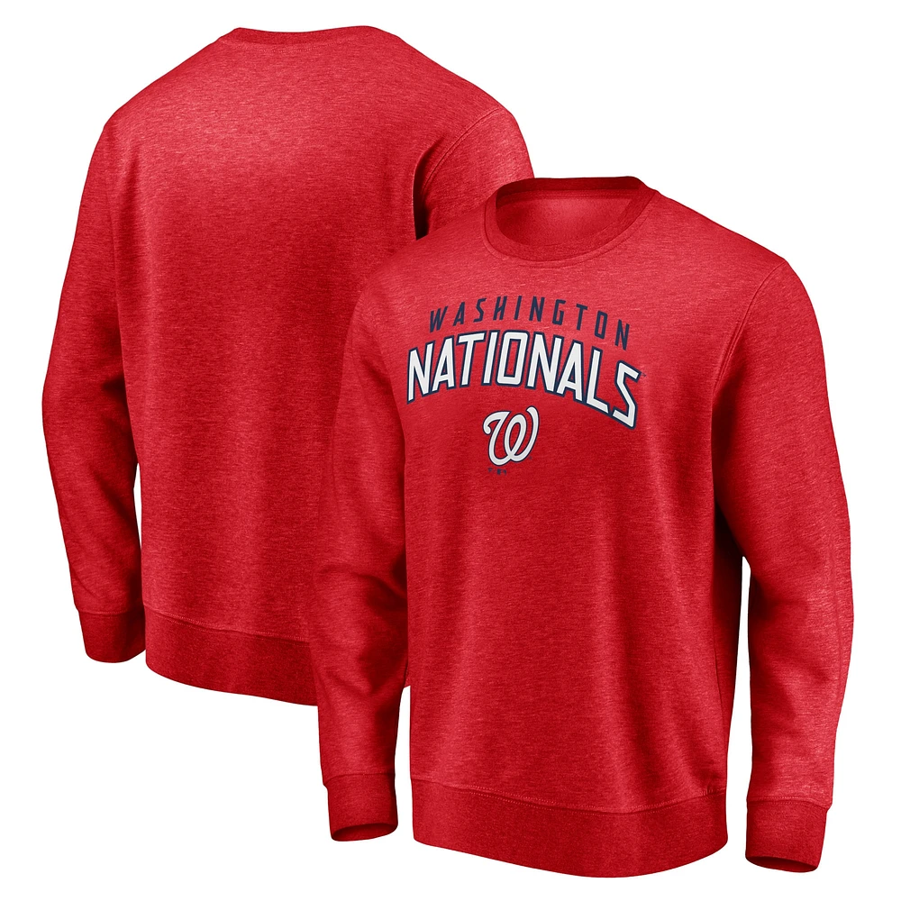 Men's Fanatics Red Washington Nationals Gametime Arch Pullover Sweatshirt