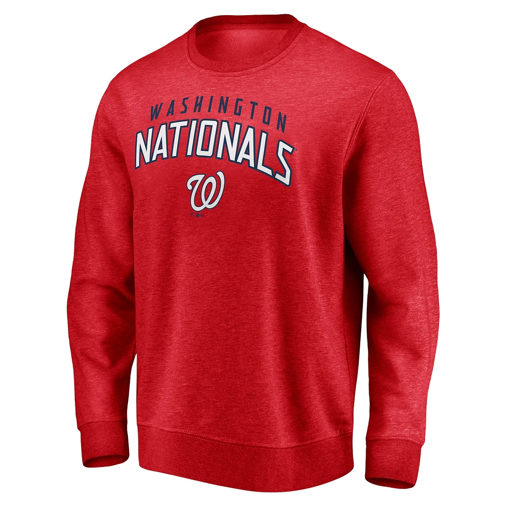 Men's Fanatics Red Washington Nationals Gametime Arch Pullover Sweatshirt