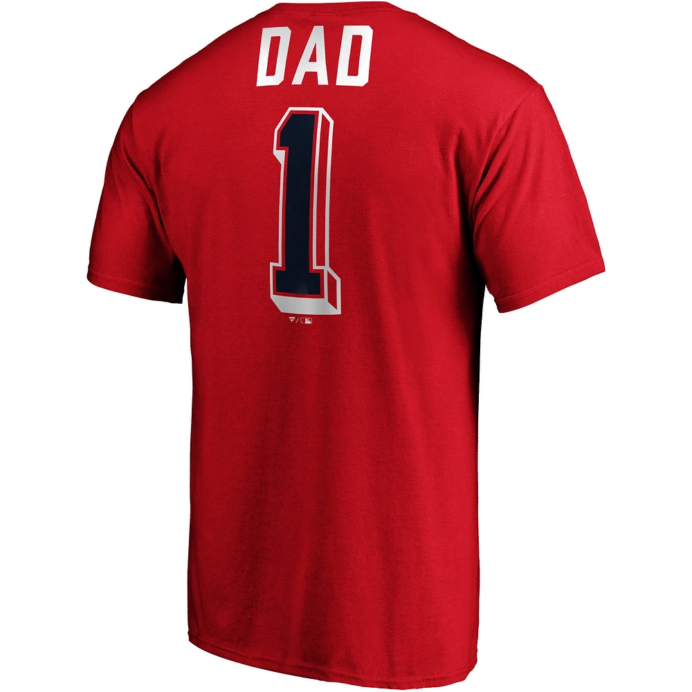 T-shirt rouge de l'équipe papa numéro un des Nationals Washington Fanatics pour hommes