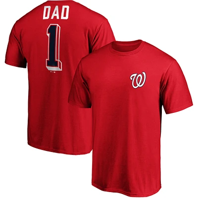 Men's Fanatics Red Washington Nationals Number One Dad Team T-Shirt