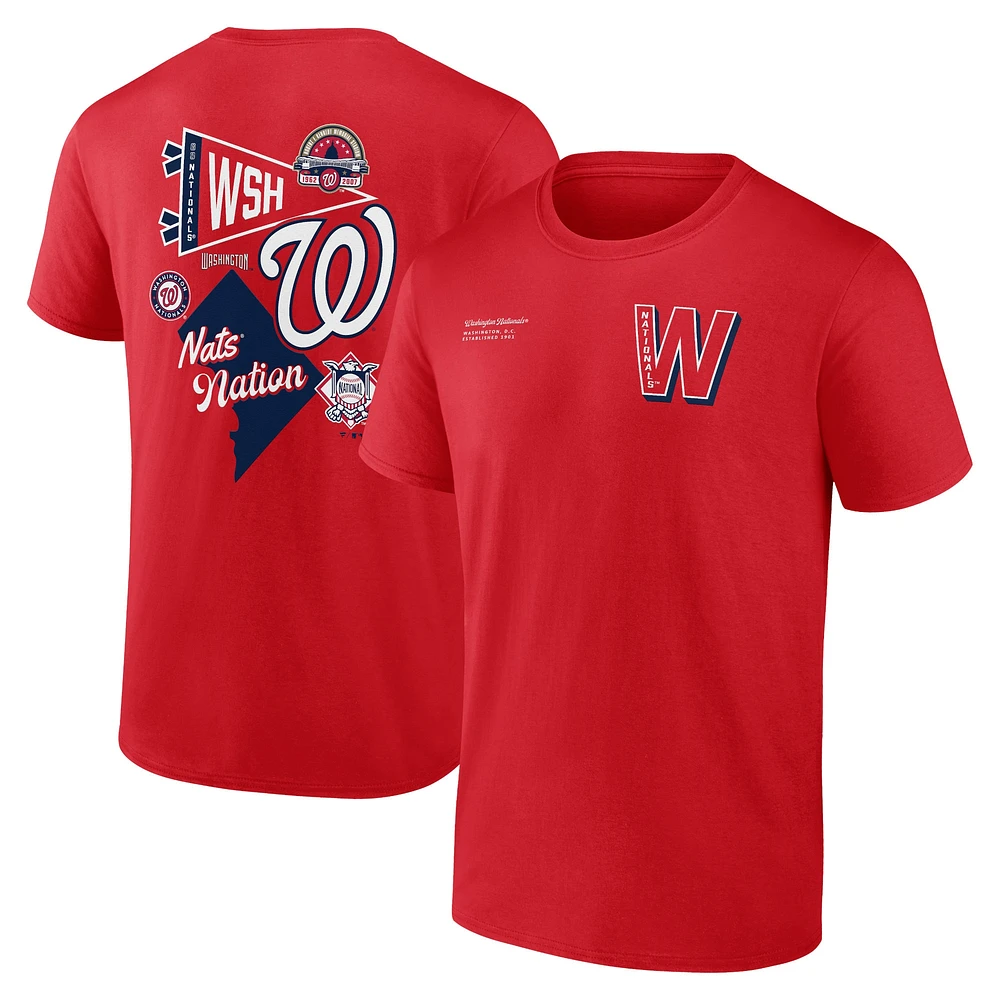 Men's Fanatics Red Washington Nationals Split Zone T-Shirt