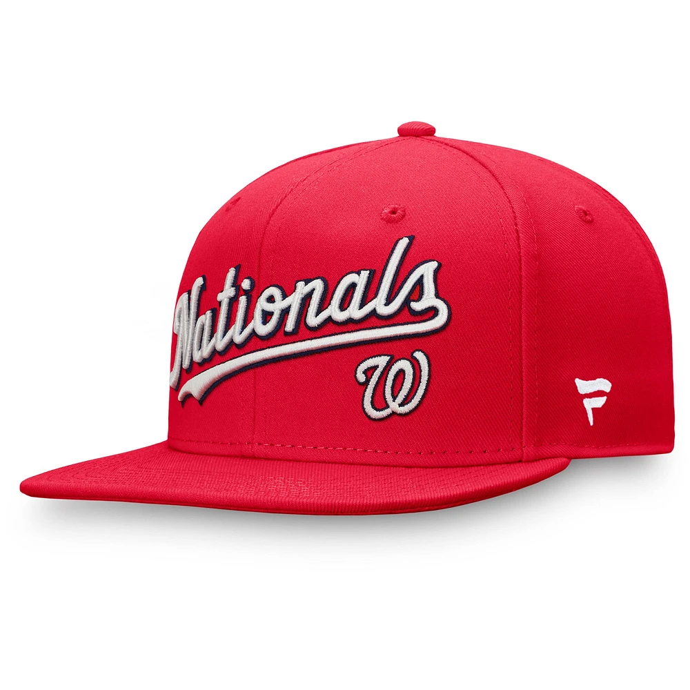 Casquette ajustée Fanatics Red Washington Nationals Team Core pour hommes