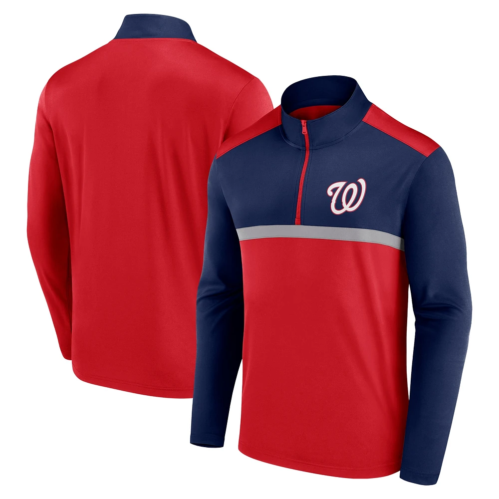 Men's Fanatics Red Washington Nationals Unstoppable Quarter-Zip Top