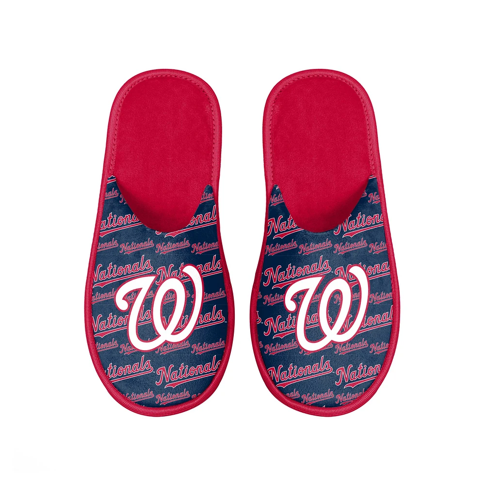 Chaussons à glissière FOCO Washington Nationals Scuff pour hommes