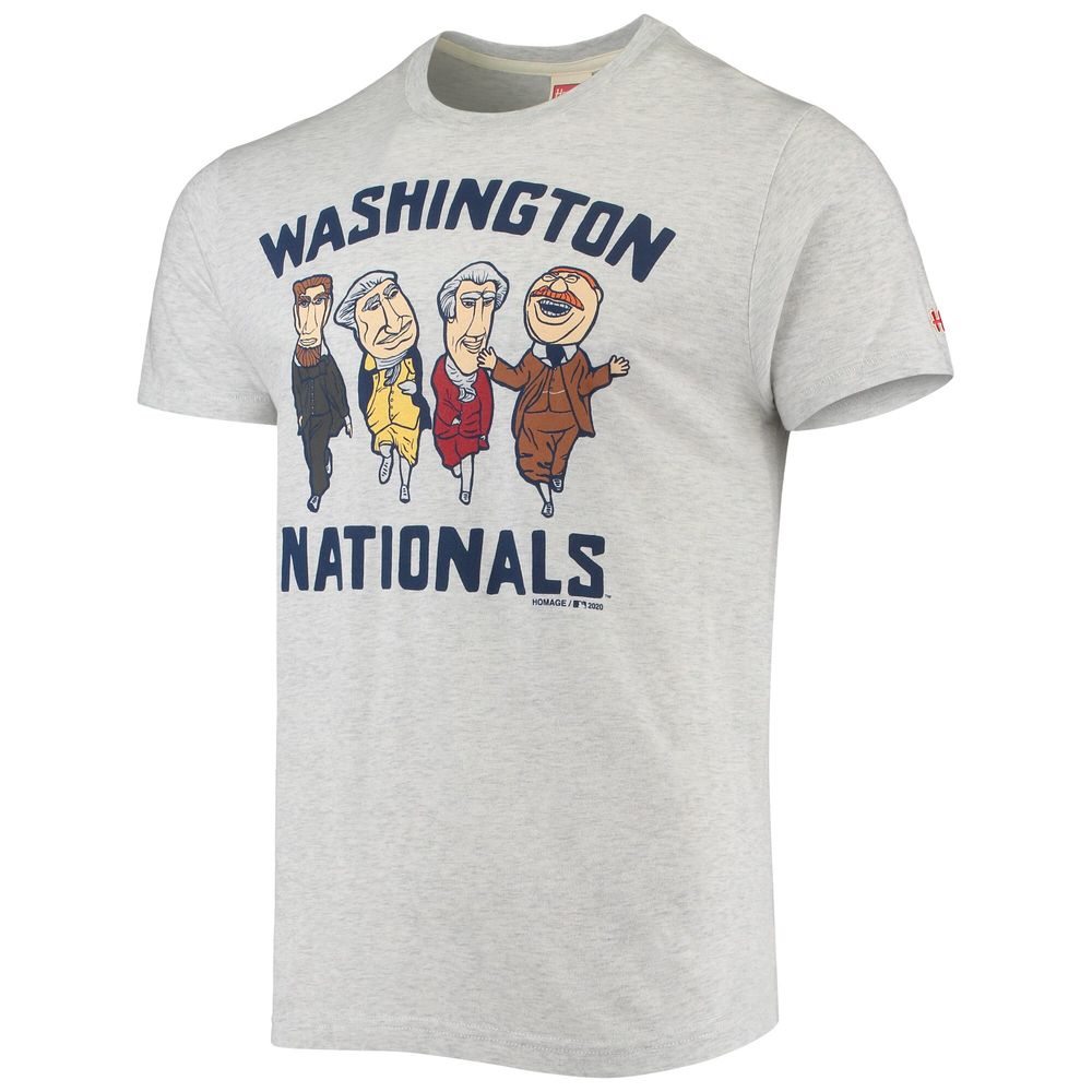 Men's Homage Heathered Gray Washington Nationals Hyper Local Tri-Blend T-Shirt