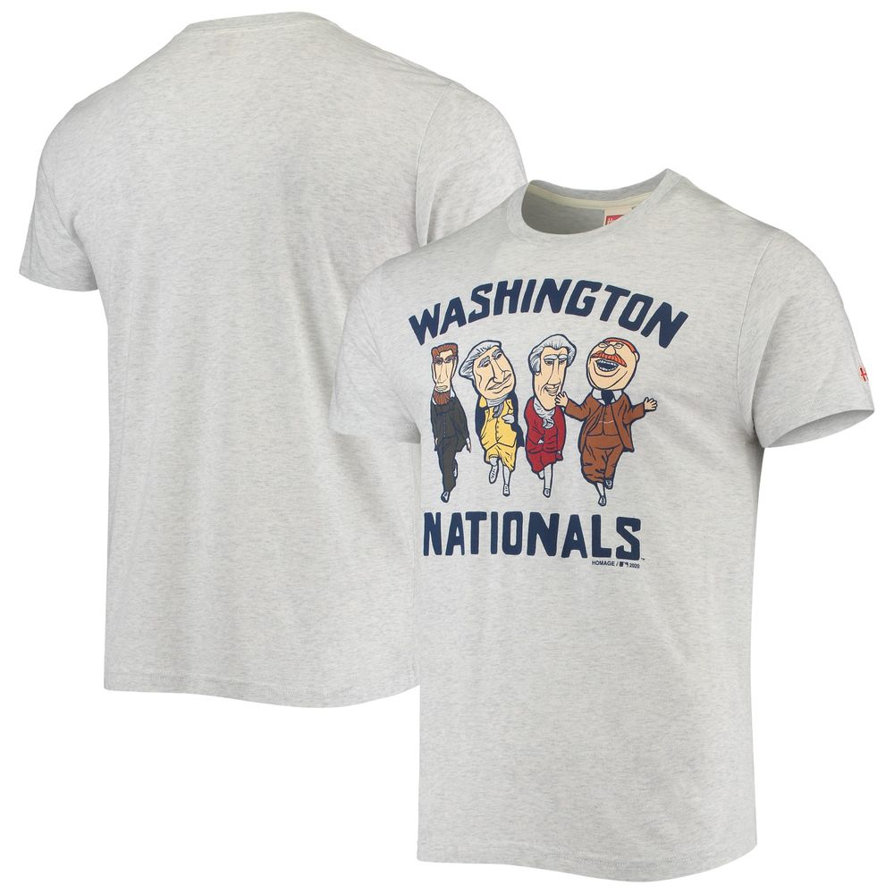 Men's Homage Heathered Gray Washington Nationals Hyper Local Tri-Blend T-Shirt