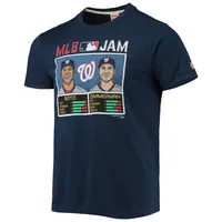 T-shirt à trois mélanges hommage Juan Soto et Ryan Zimmerman pour hommes, bleu marine, Nationals de Washington, MLB Jam