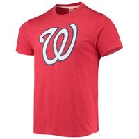 Men's Homage Red Washington Nationals Hand Drawn Logo Tri-Blend T-Shirt