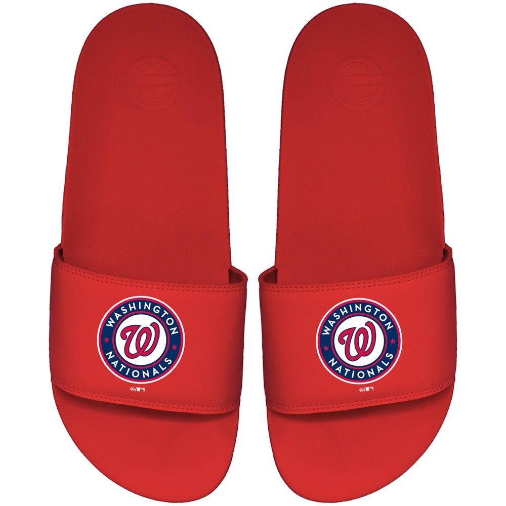 Men's ISlide Red Washington Nationals Primary Motto Slide Sandals