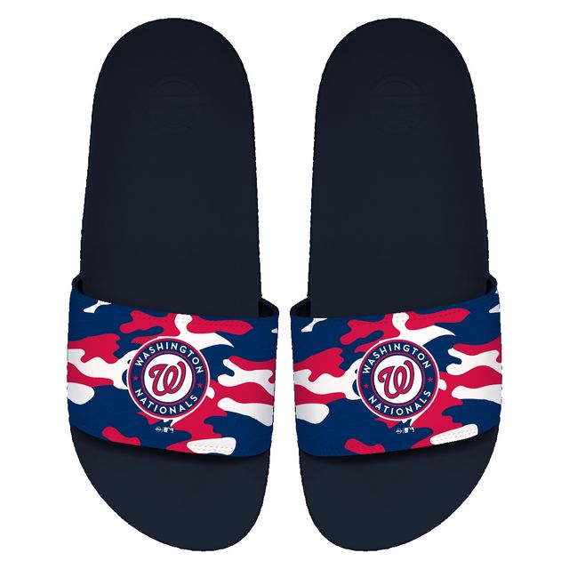 Sandales à enfiler pour hommes ISlide Washington Nationals Camo Motto bleu marine