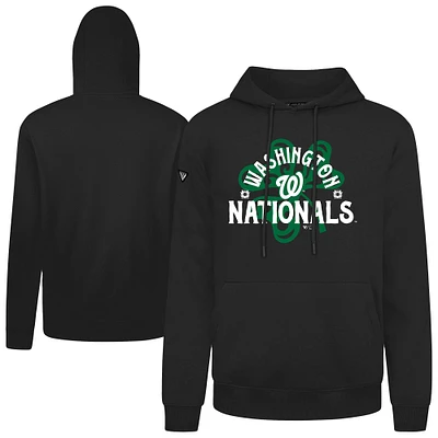 Men's Levelwear  Black Washington Nationals St. Patrick's Day Podium Shamrock Pullover Hoodie