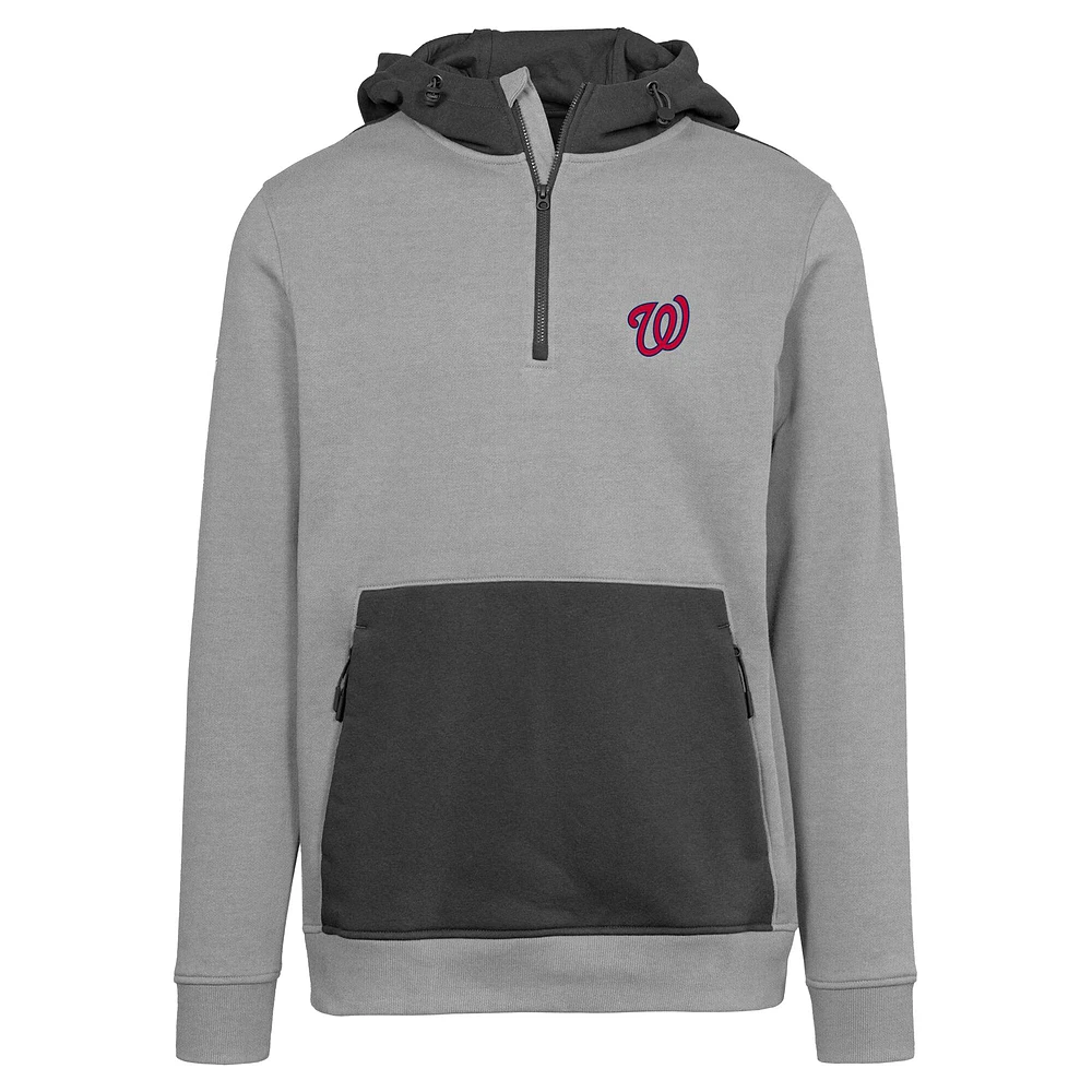 Sweat à capuche zippé quart de tour Washington Nationals Chicane Insignia 2.0 pour homme Levelwear gris