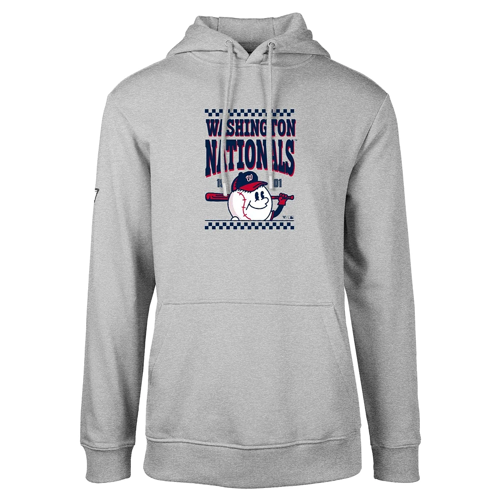 Men's Levelwear Gray Washington Nationals Podium Inaugural Pullover Hoodie