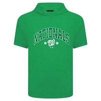 Sweat à capuche manches courtes et carreaux pour homme avec motif de phase la Saint-Patrick des Nationals Washington, vert Levelwear