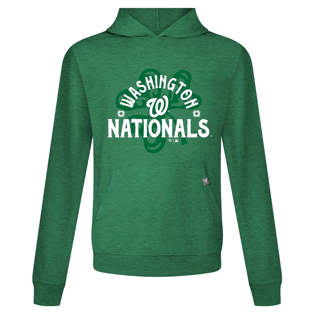 Men's Levelwear Washington Nationals St. Patrick's Day Relay Shamrock Pullover Hoodie