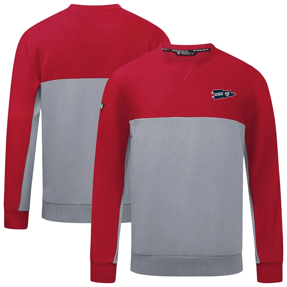 Men's Levelwear Red/Gray Washington Nationals Legacy Rafters Pullover Sweatshirt