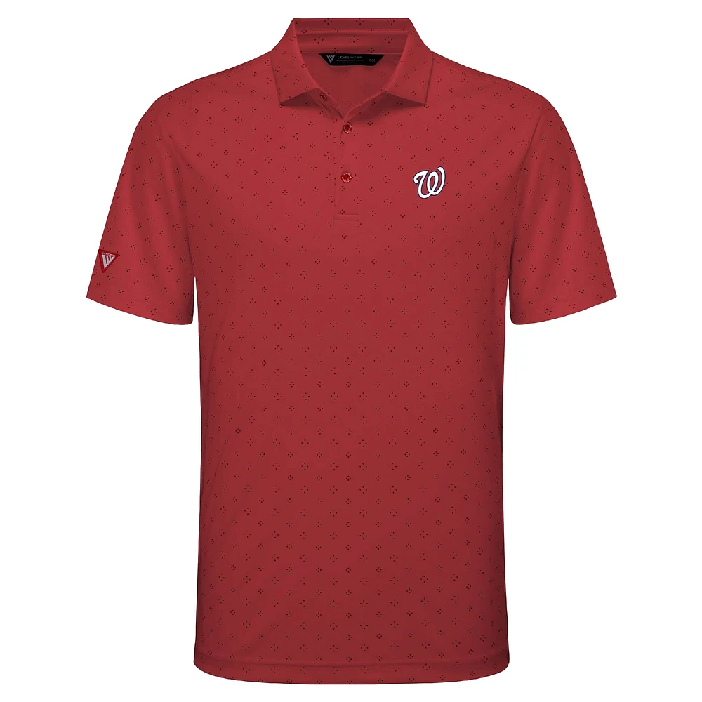 Men's Levelwear Red Washington Nationals Detect Insignia 2.0 Polo