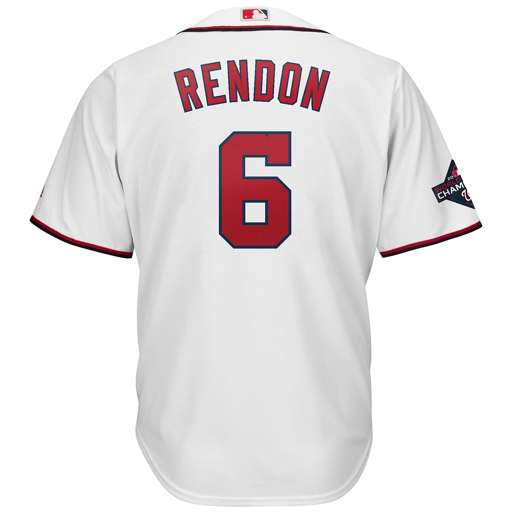 Men's Majestic Anthony Rendon White Washington Nationals 2019 World Series Champions Home Cool Base Patch Player Jersey