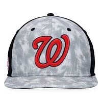 Casquette Snapback Majestic Grey Washington Nationals Smoke Dye pour homme