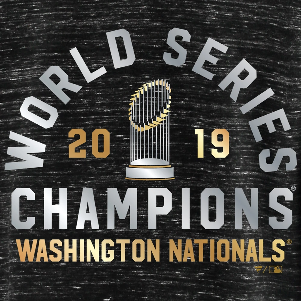 Veste à glissière complète Majestic Heather Black Washington Nationals 2019 World Series Champions Podium pour homme