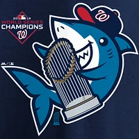 Men's Majestic Navy Washington Nationals 2019 World Series Champions Trophy Shark T-Shirt