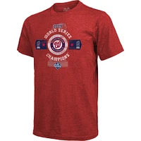 T-shirt Majestic Threads pour homme rouge Washington Nationals 2019 World Series Champions Roster