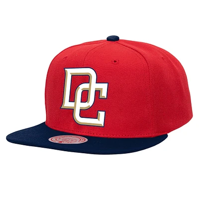 Casquette à rabat basique Mitchell & Ness rouge Washington Nationals Collection Cooperstown pour homme