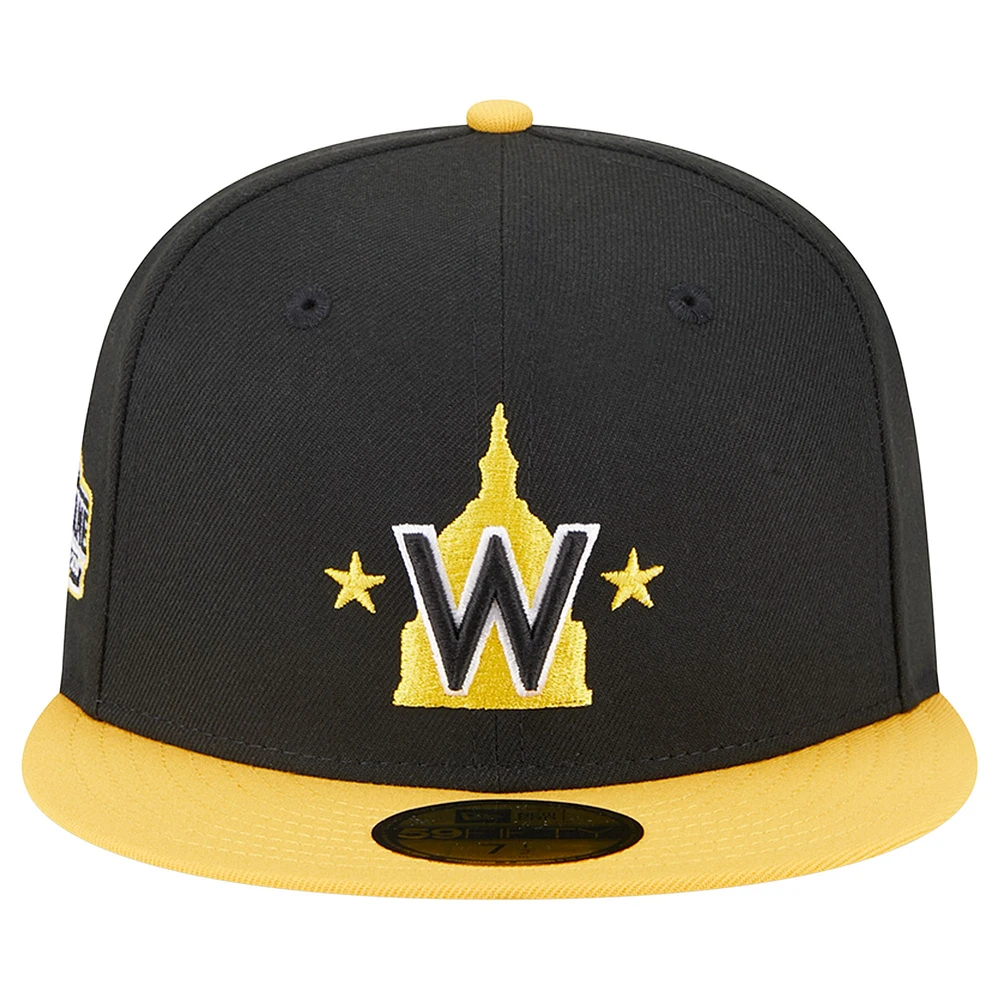 Men's New Era Black/Gold Washington Nationals 59FIFTY Fitted Hat