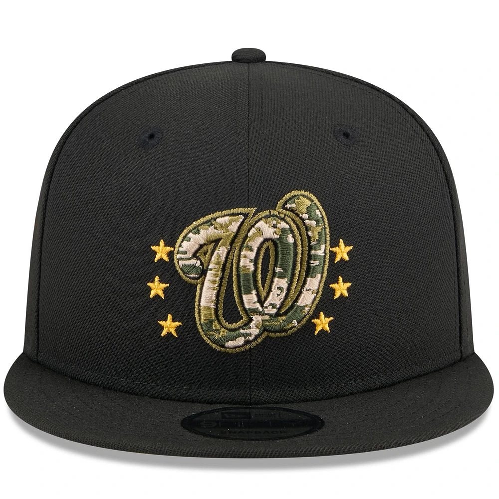 Men's New Era  Black Washington Nationals 2024 Armed Forces Day 9FIFTY Snapback Hat