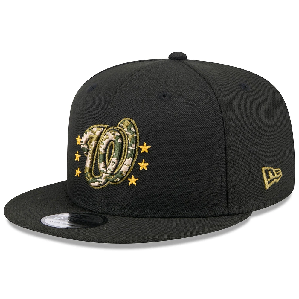 Men's New Era  Black Washington Nationals 2024 Armed Forces Day 9FIFTY Snapback Hat