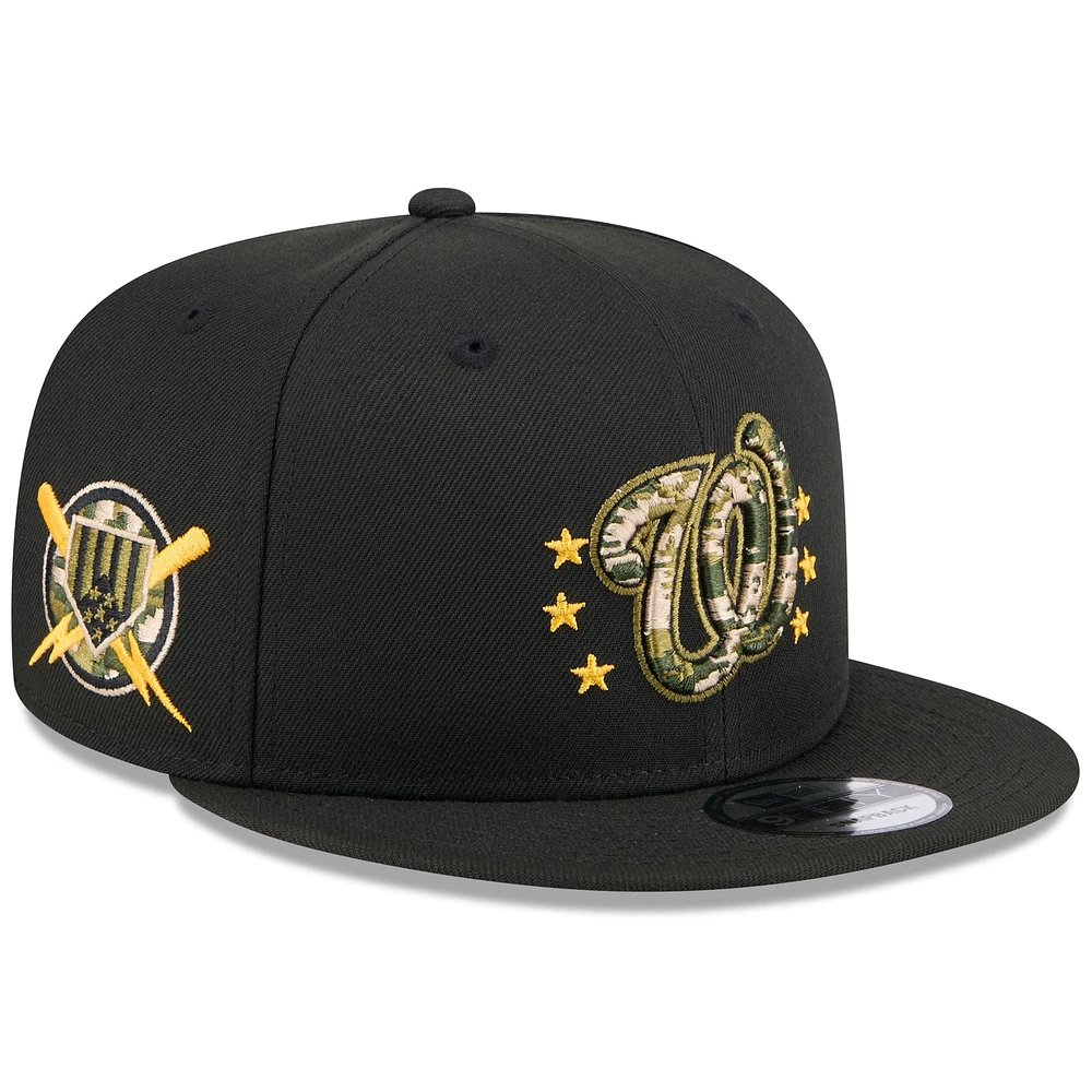 Men's New Era  Black Washington Nationals 2024 Armed Forces Day 9FIFTY Snapback Hat