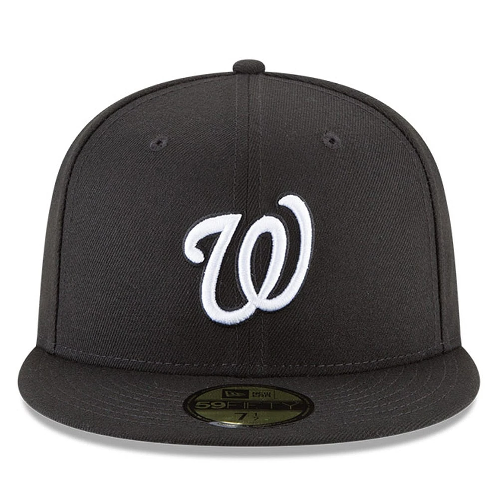 Men's New Era Black Washington Nationals 59FIFTY Fitted Hat