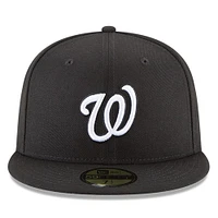 Men's New Era Black Washington Nationals 59FIFTY Fitted Hat