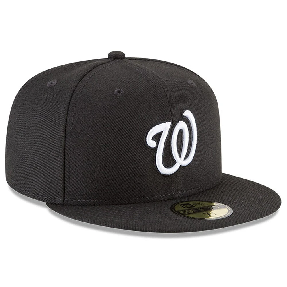 Men's New Era Black Washington Nationals 59FIFTY Fitted Hat