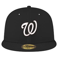 Men's New Era Black Washington Nationals 59FIFTY Trucker Fitted Hat