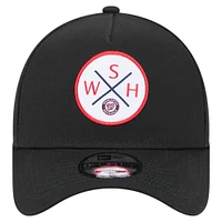 Men's New Era Black Washington Nationals 9FORTY A-Frame Adjustable Hat