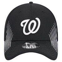 Casquette flexible Active Dash Mark 39THIRTY des Washington Nationals New Era noire pour hommes