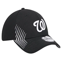 Men's New Era Black Washington Nationals Active Dash Mark 39THIRTY Flex Hat