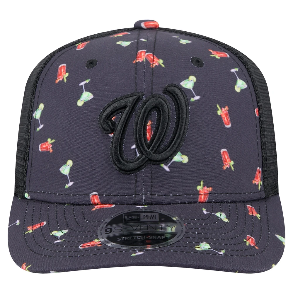 Casquette extensible à bouton-pression New Era noire pour homme