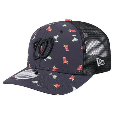 Casquette extensible à bouton-pression New Era noire pour homme