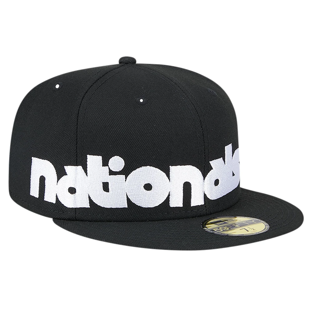 Casquette ajustée 59FIFTY sous-visière à carreaux noire New Era pour hommes des Washington Nationals