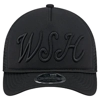 Men's New Era Black Washington Nationals City Initial 9FORTY A-Frame M-Crown Adjustable Trucker Hat
