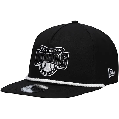 Casquette snapback de golfeur New Era noire des Nationals de Washington pour hommes