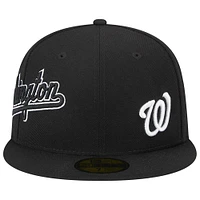 Men's New Era Black Washington Nationals Jersey 59FIFTY Fitted Hat