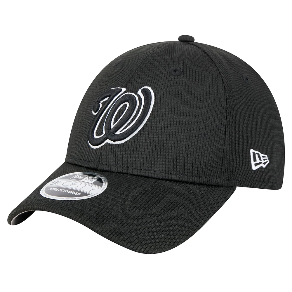 Casquette ajustable Pivot 9FORTY Washington Nationals noire New Era pour homme