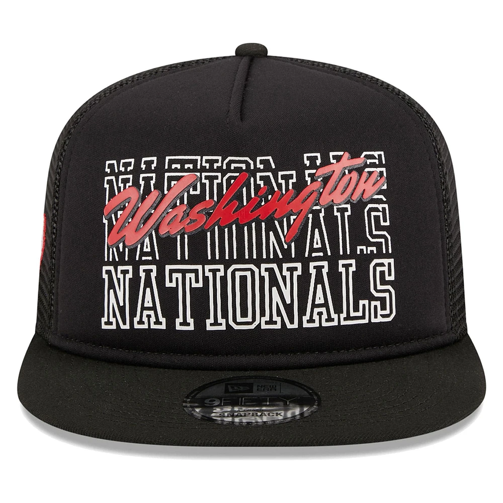 Casquette Snapback 9FIFTY Trucker A-Frame New Era pour hommes, noire, Washington Nationals Street Team